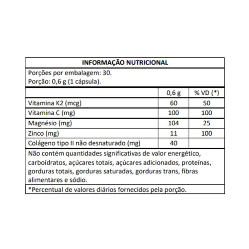 Colágeno Tipo II (30 caps) - Masterway Suplementos